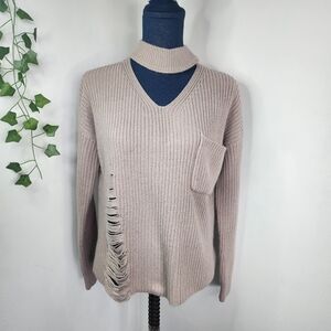 Sweet & Sinful Comfy Distressed Cut out Sweater